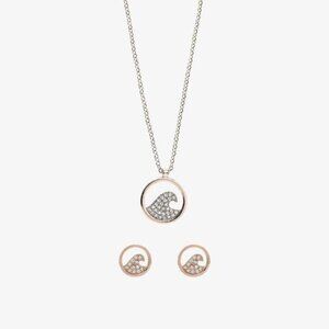 Pura Vida Pave Wave Necklace & Earring Set
